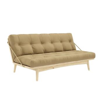 Pohovka Folk Sofa Bed – Clear lacquered/Wheat beige