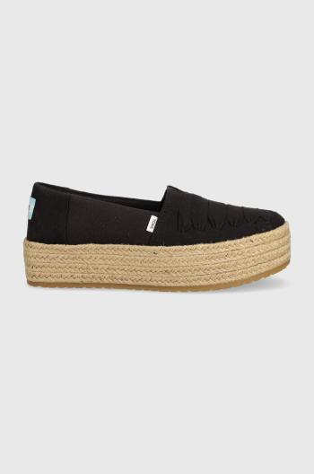 Espadrilky Toms Valencia černá barva, na platformě