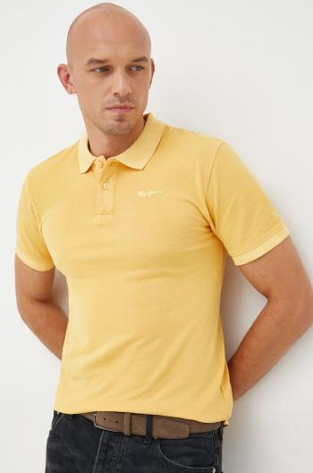 Bavlněné polo tričko Pepe Jeans žlutá barva