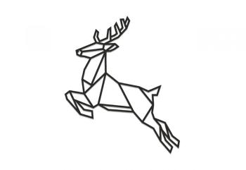 Dřevěná dekorace na zeď  Jumping Deer Siluette s možností výměny či vrácení do 30 dnů