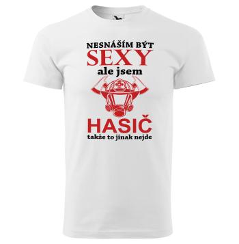 Tričko Sexy hasič (pánské) (Velikost: 3XL, Barva trička: Bílá)