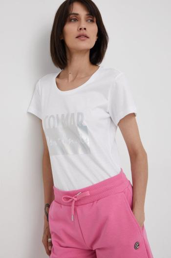 Bavlněné tričko Colmar bílá barva