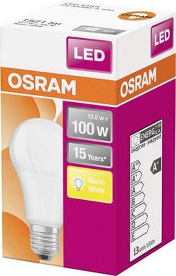 LED žárovka OSRAM 4058075127029 230 V, E27, 14 W = 100 W, teplá bílá, A+ (A++ - E), tvar žárovky, 1 ks