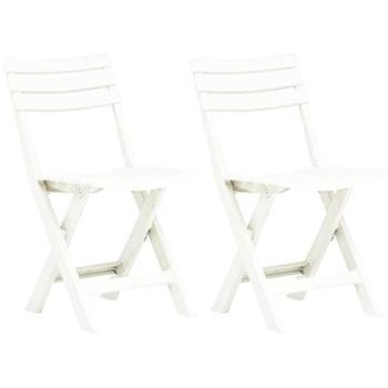 Skládací zahradní židle 2 ks plast bílé 48786 (48786)