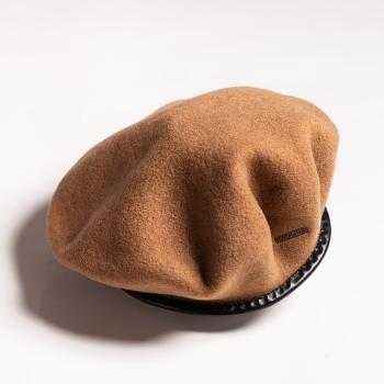 Hnědý vlněný baret Monty Wool Beret – L