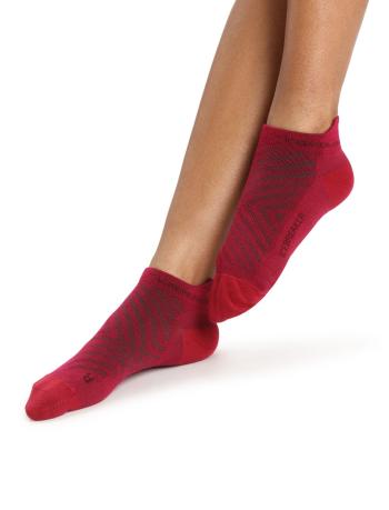 dámské ponožky ICEBREAKER Wmns Run+ Ultralight Micro, Cherry/Espresso velikost: L