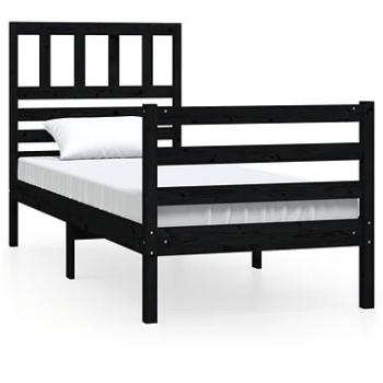 Rám postele černý masivní dřevo 90 × 200 cm, 3101077 (3101077)
