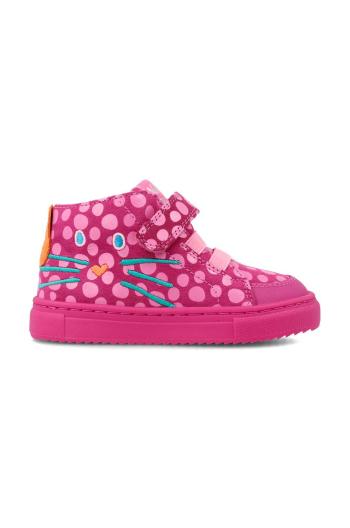 Dětské kožené sneakers boty Agatha Ruiz de la Prada růžová barva