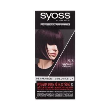 Syoss Permanent Coloration 50 ml barva na vlasy pro ženy 3-3 Dark Violet na barvené vlasy