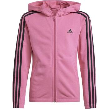 adidas ESSENTIALS 3-STRIPES FULLZIP HOODIE Dívčí mikina, růžová, velikost