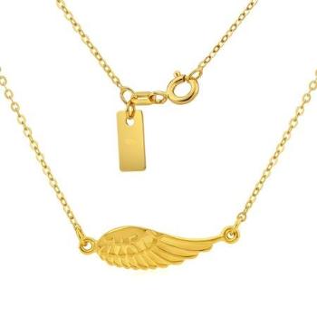 Silvego Stříbrný náhrdelník pozlacený s přívěskem andělské křídlo SMJN15KJ4