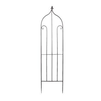 Tmavě hnědý kovový stojan na pnoucí se květiny v jednoduchém designu - 38*150 cm 5Y0842