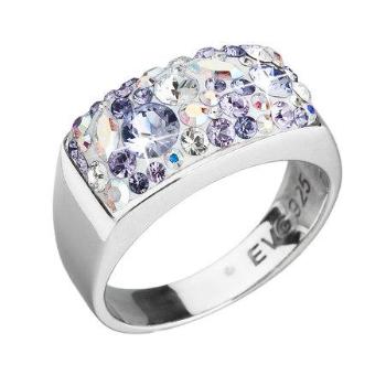 Stříbrný prsten s krystaly Swarovski fialový 35014.3, 56, Fialová