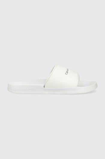 Pantofle Calvin Klein Jeans SLIDE MONOGRAM TPU pánské, bílá barva