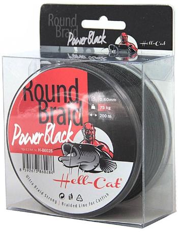 Hell-cat splétaná šňůra round braid power black 200 m-průměr 0,80 mm / nosnost 100 kg