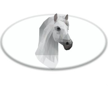 3D samolepky ovál - 5ks Kůň z polygonů
