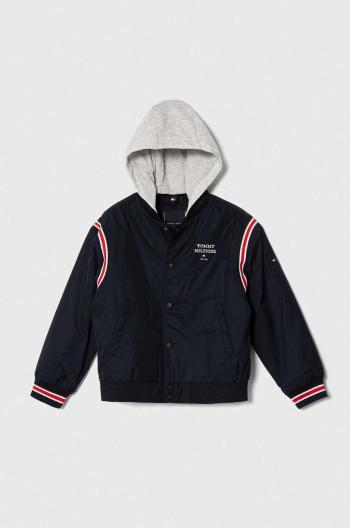 Dětská bunda Tommy Hilfiger tmavomodrá barva