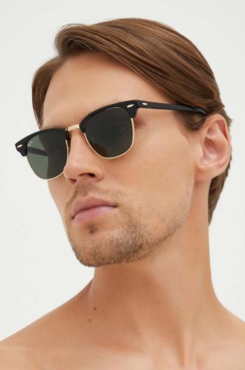 Sluneční brýle Ray-Ban CLUBMASTER pánské, černá barva, 0RB3016