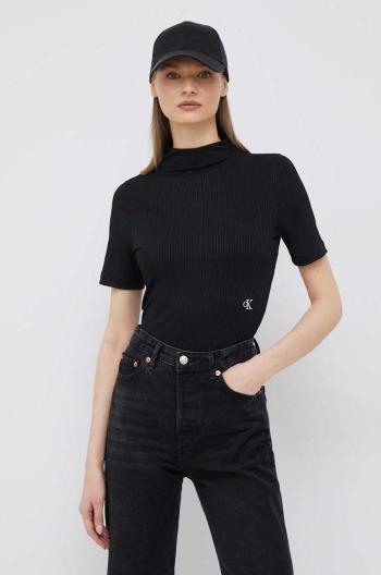 Halenka Calvin Klein Jeans dámská, černá barva, hladká
