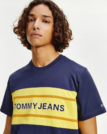 Tommy Jeans TJM Stripe Colorblock Tee Triko Modrá