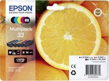 Epson Ink T3337, 33 originál kombinované balení černá, foto černá, azurová, purppurová, žlutá C13T33374511