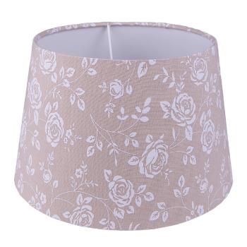 Béžové stínidlo lampy s květy růží - Ø 26*16 cm / E27 6LAK0536