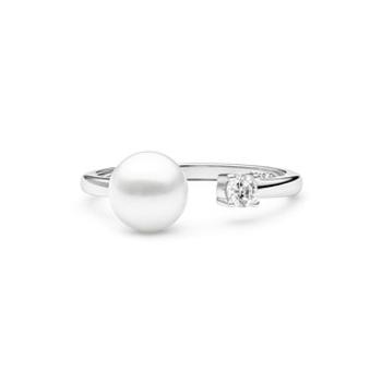 GAURA Stříbrný prsten s perlou a zirkonem - velikost 54 - GA4013W-54
