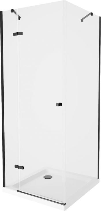 MEXEN/S Roma sprchový kout 100x100 cm, transparent, černá + bílá vanička se sifonem, 854-100-100-70-00-4010B