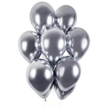 Balónky chromované 50 ks stříbrné lesklé - průměr 33 cm (8021886128901)