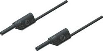 Měřicí kabel banánek 2 mm ⇔ banánek 2 mm SKS Hirschmann MVL S 25/1 Au, 0,25 m, černá