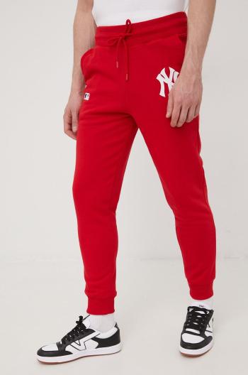 Tepláky 47brand Mlb New York Yankees pánské, červená barva, s aplikací