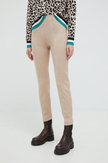 Kalhoty Guess dámské, hnědá barva, přiléhavé, high waist