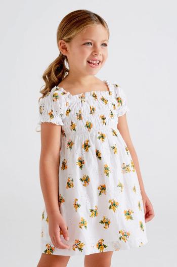 Dívčí šaty Mayoral béžová barva, mini, áčková