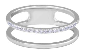 Troli Dvojitý minimalistický prsten z oceli Silver 56 mm