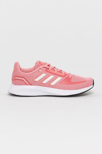 Boty adidas Runfalcon 2.0 FZ1327 růžová barva, na plochém podpatku