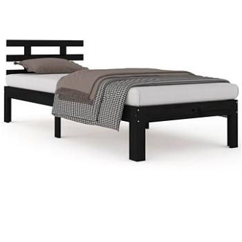 Rám postele černý masivní dřevo 100 × 200 cm, 814748 (814748)
