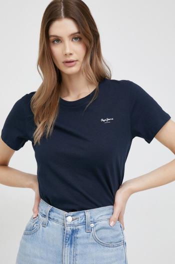 Bavlněné tričko Pepe Jeans Wendy Chest tmavomodrá barva