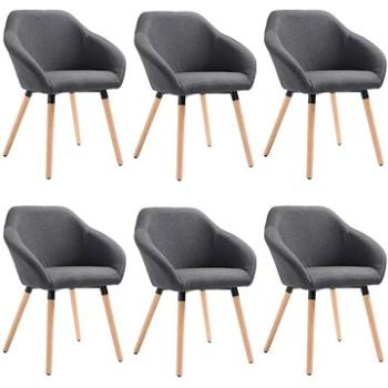 Jídelní židle 6 ks tmavě šedé textil (278418)
