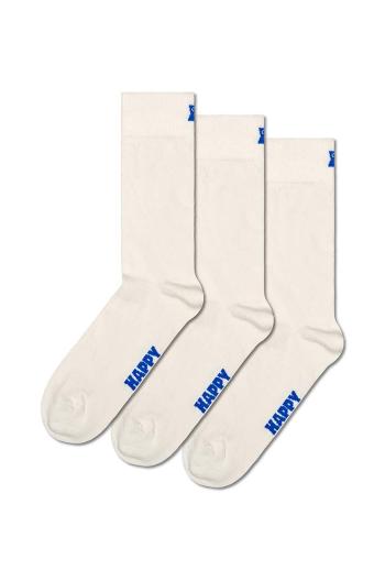 Ponožky Happy Socks Solid 3-pack bílá barva