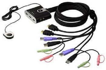 Aten CS-692 DataSwitch 2:1 (kláv.,HDMI,myš,audio) USB, s kabely, DO, CS692-AT