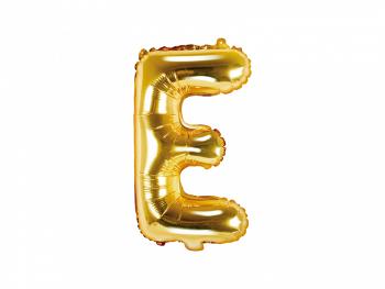 PartyDeco Fóliový balónek Mini - Písmeno E zlatý 35cm