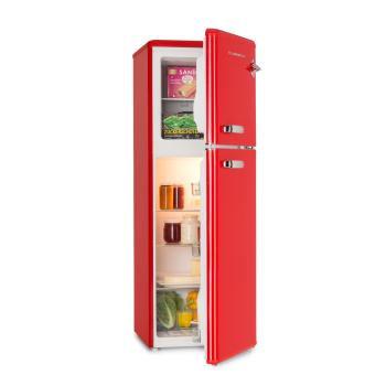 Klarstein Audrey, lednice s mrazákem, 97 l/39 l, retro vzhled, červená