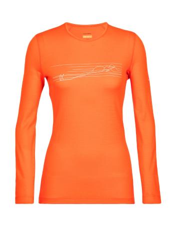 dámské triko dlouhý rukáv ICEBREAKER Wmns 200 Oasis LS Crewe Ski Stripes, Flash velikost: XS