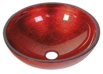 SAPHO MURANO ROSSO IMPERO skleněné umyvadlo kulaté 40x14 cm, červená AL5318-63