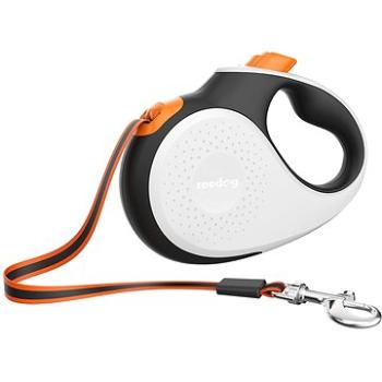 Reedog Senza Premium samonavíjecí vodítko XS 12 kg / 3 m páska / bílé s oranžovou (8596067305964)