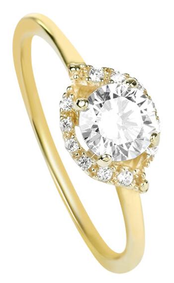Brilio Okouzlující zásnubní prsten ze žlutého zlata 229 001 00804 48 mm