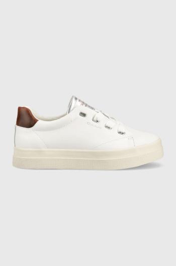 Kožené sneakers boty Gant Avona bílá barva