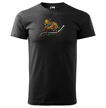 Tričko Bitcoin bull (Velikost: 4XL, Typ: pro muže, Barva trička: Černá)