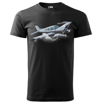 Tričko Piper PA-28  (Velikost: 2XL, Typ: pro muže, Barva trička: Černá)