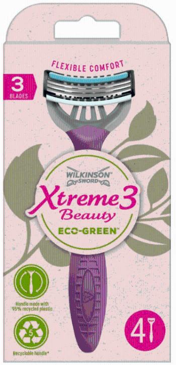 Wilkinson Xtreme3 Beauty ECO Green - Jednorázový holicí strojek 4 ks